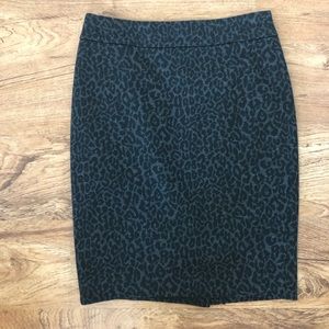 Grey Black Leopard Print Skirt